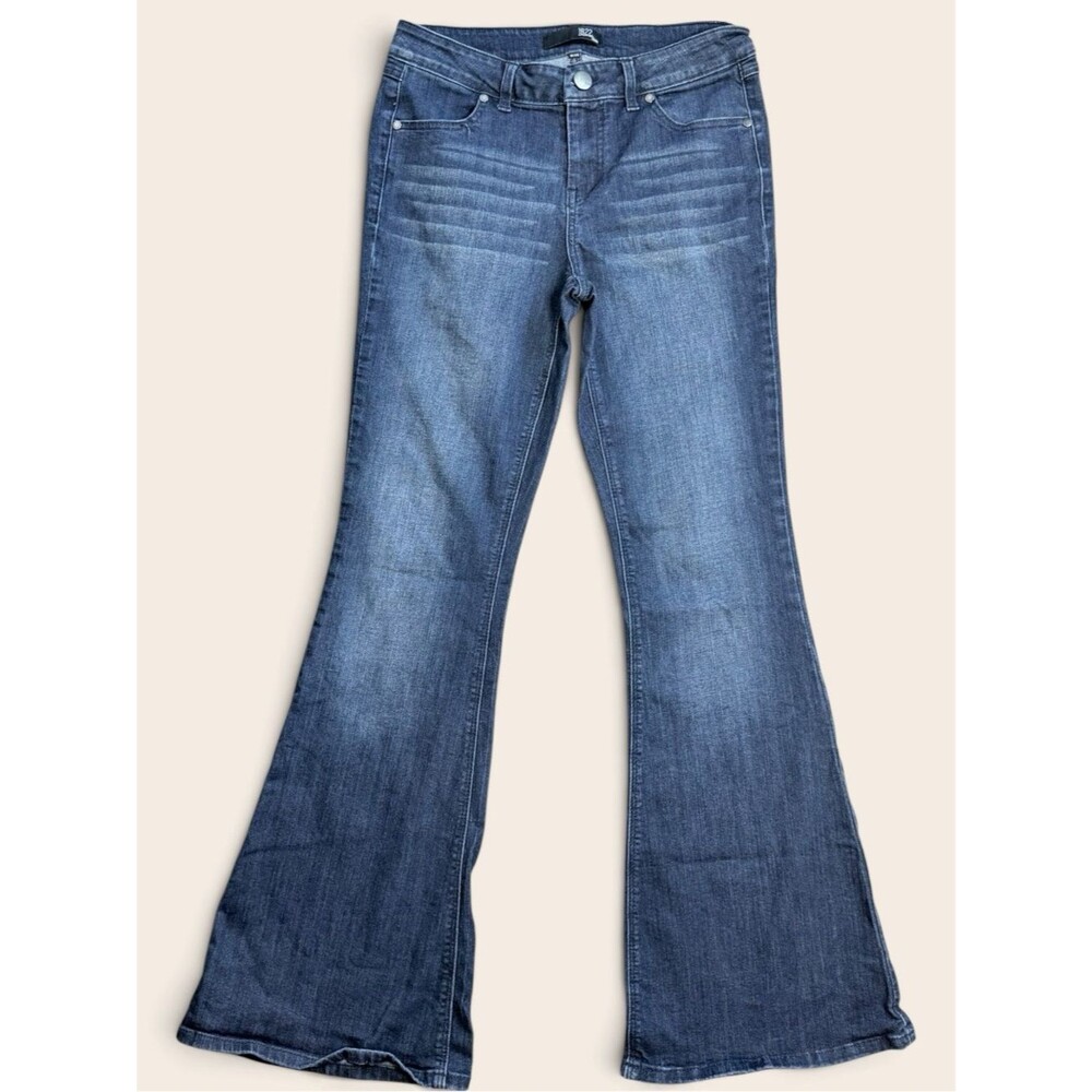 1822 Denim Flare Jeans Size 8 Dark Wash Y2K Bootcut Stretch 2000s
